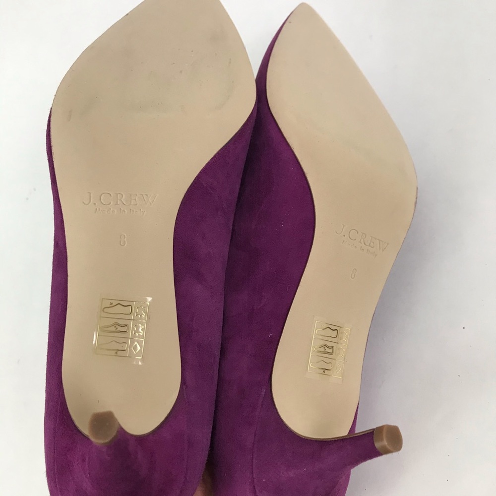 J Crew Italy 8 Dulci Suede Kitten Heels Purple - Picture 7 of 8